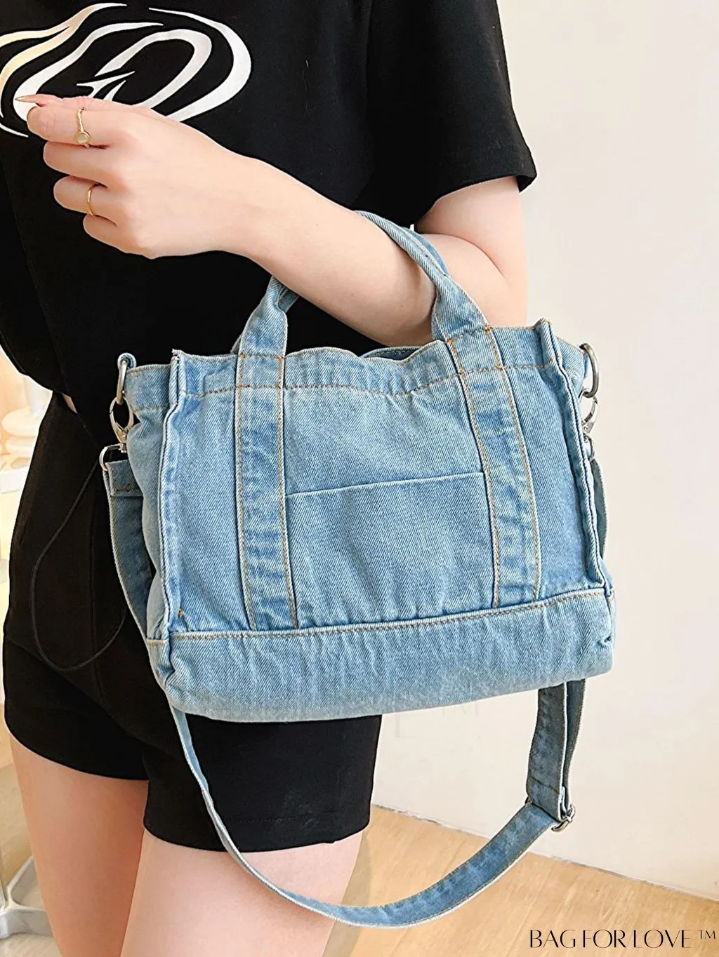 BagForLove - Stylish Denim Tote for Women - Casual Fashion Handbag with Shoulder Strap