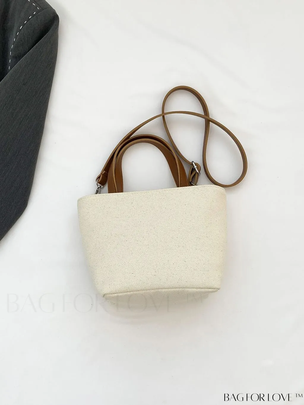 BagForLove - Stylish Dual Handle Bucket Bag with Letter & Striped Pattern