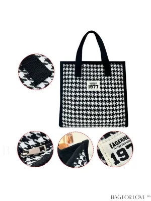 BagForLove - Stylish Lightweight Tote Bag with Checkered Canvas Design