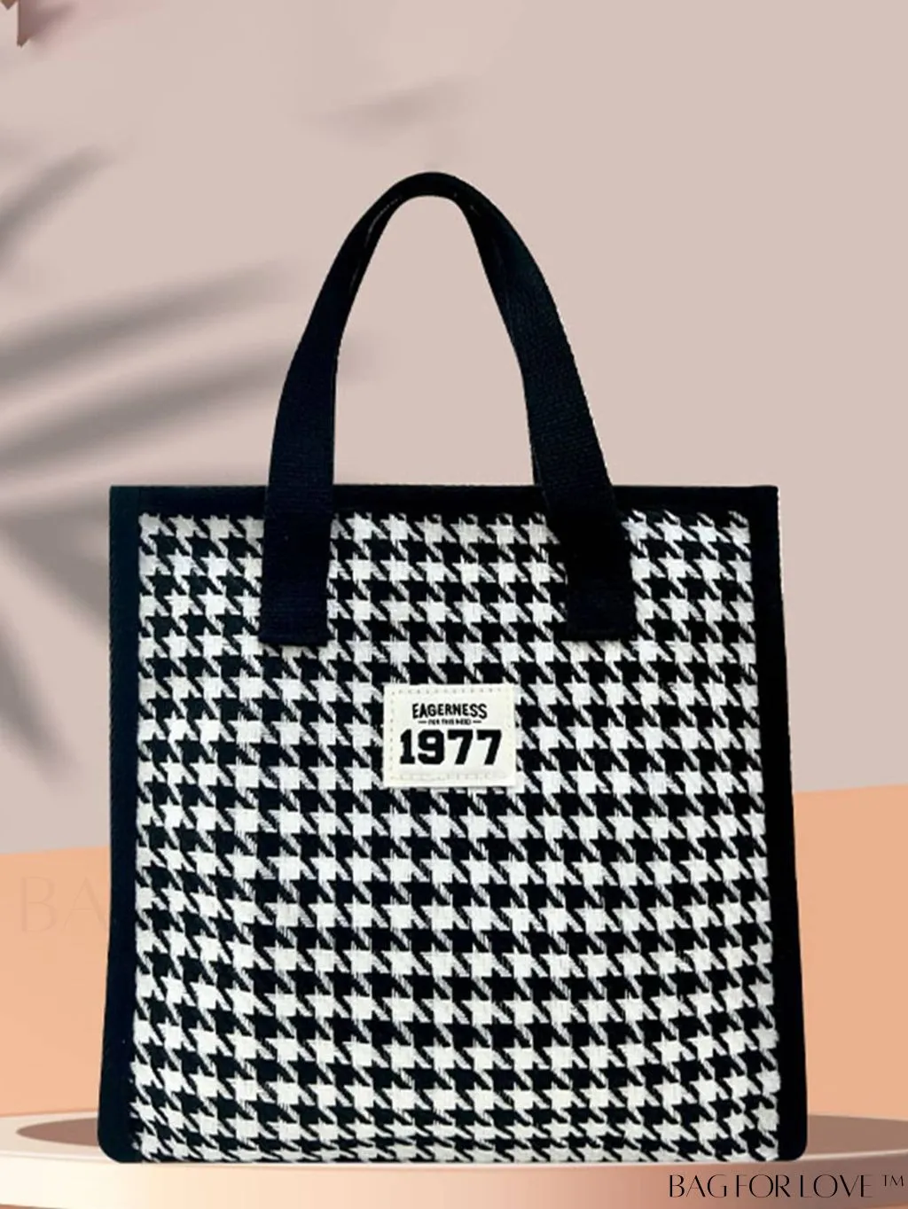 BagForLove - Stylish Lightweight Tote Bag with Checkered Canvas Design