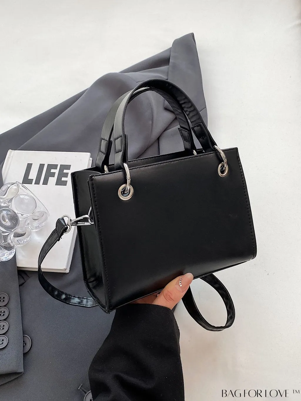 BagForLove - Stylish Mini Square Shoulder Bag - Casual PU Leather Accent