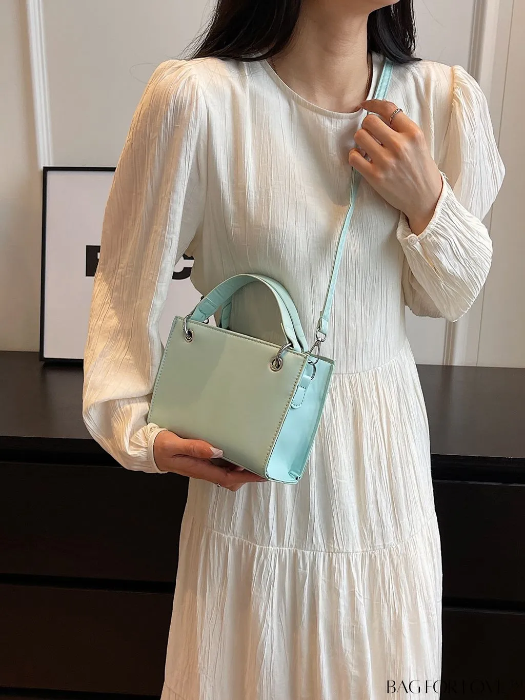 BagForLove - Stylish Mini Square Shoulder Bag - Casual PU Leather Accent