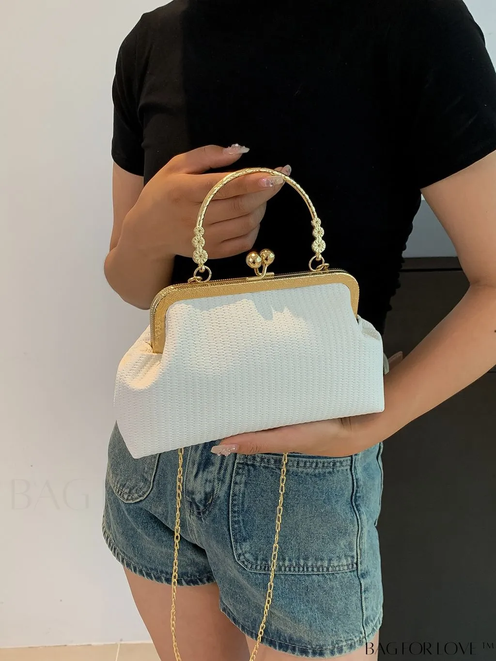 BagForLove - Stylish PU Clutch Bag with Chain Embellishment