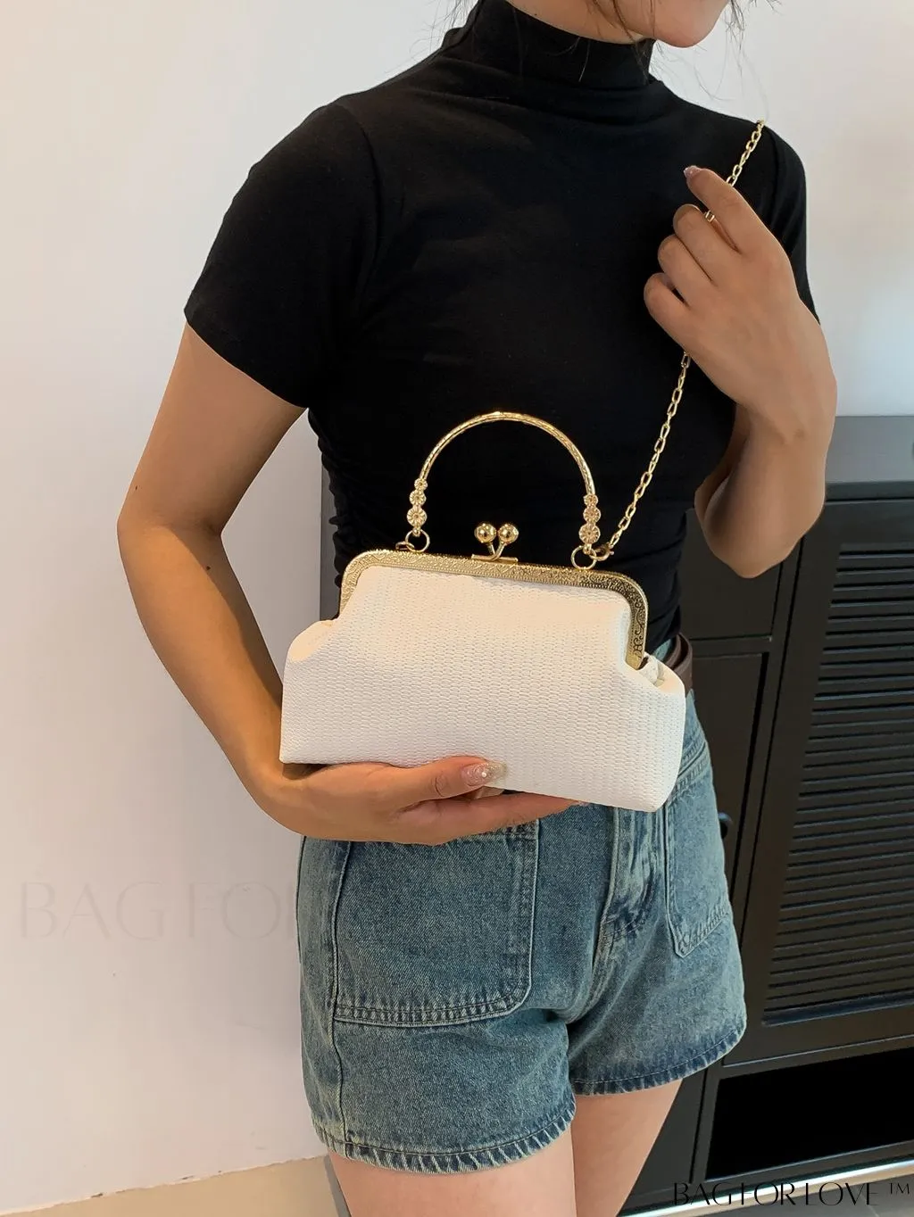 BagForLove - Stylish PU Clutch Bag with Chain Embellishment