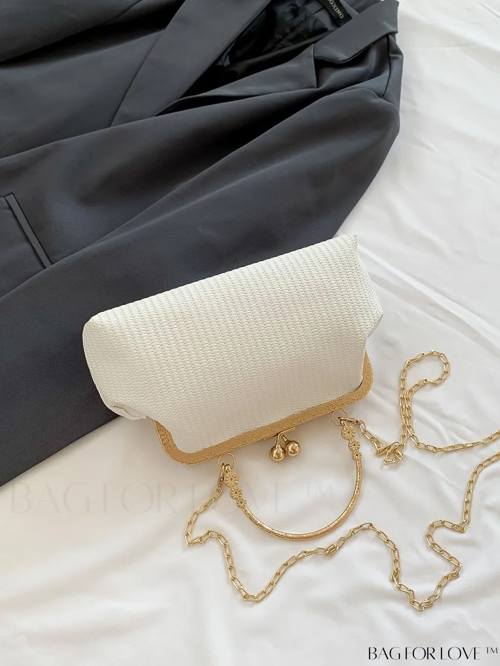 BagForLove - Stylish PU Clutch Bag with Chain Embellishment