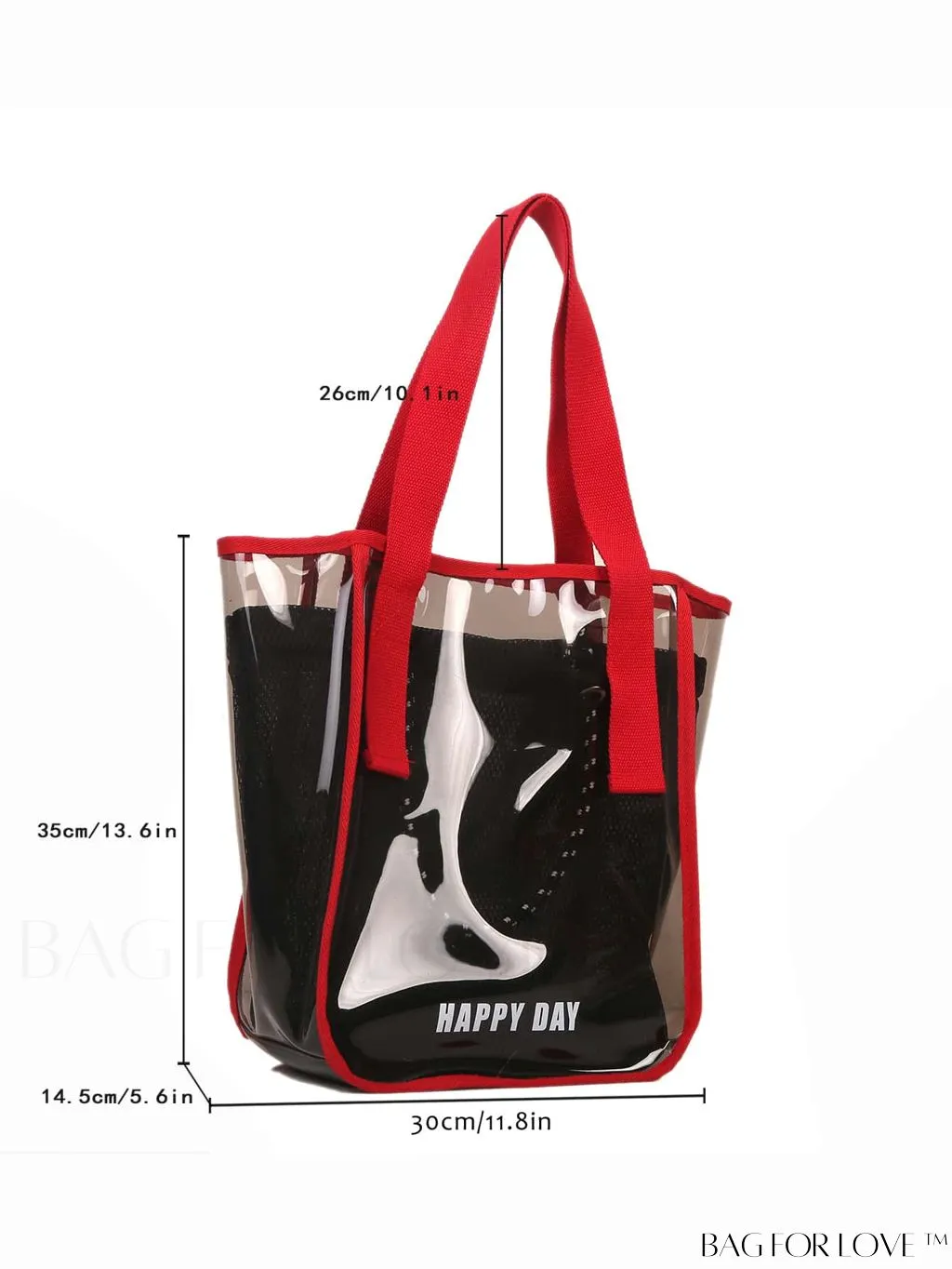 BagForLove - Stylish PVC Transparent Shoulder Bag with Mesh Insert - Ideal for Swim & Fashion