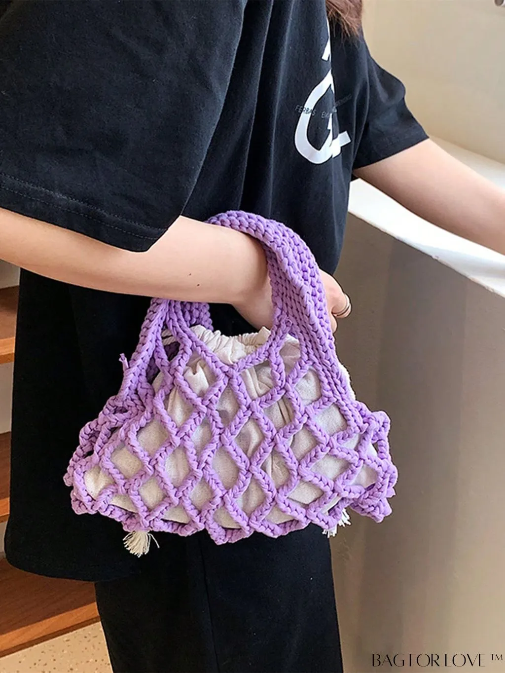 BagForLove - Stylish Small Satchel Bag with Drawstring Design, Inner Pouch, and Braided Detail