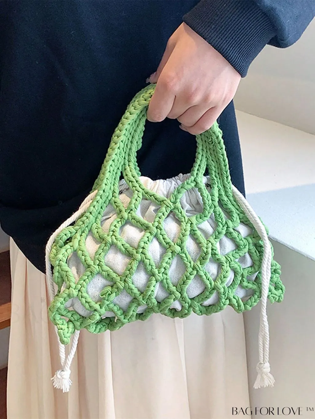 BagForLove - Stylish Small Satchel Bag with Drawstring Design, Inner Pouch, and Braided Detail