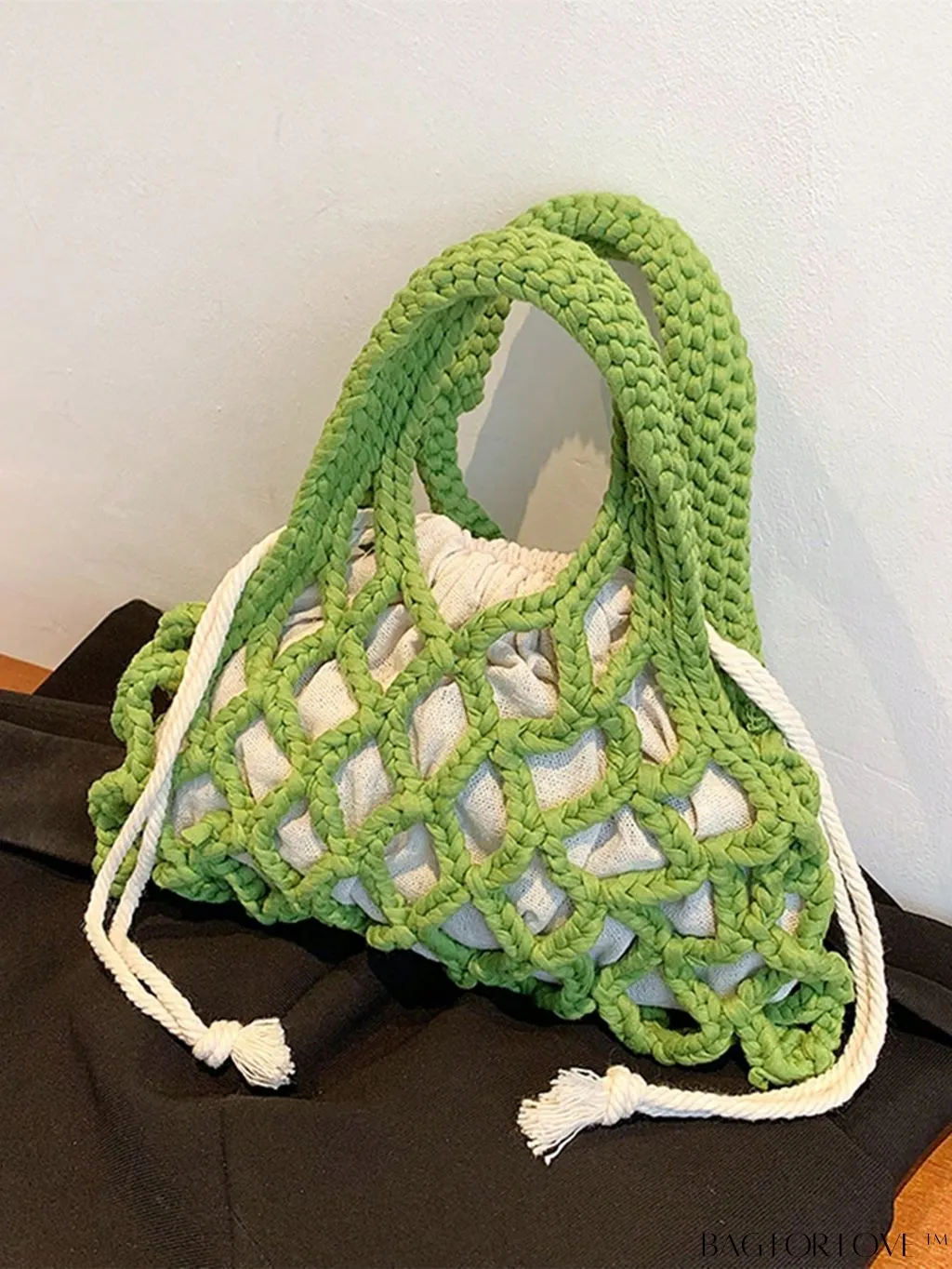 BagForLove - Stylish Small Satchel Bag with Drawstring Design, Inner Pouch, and Braided Detail