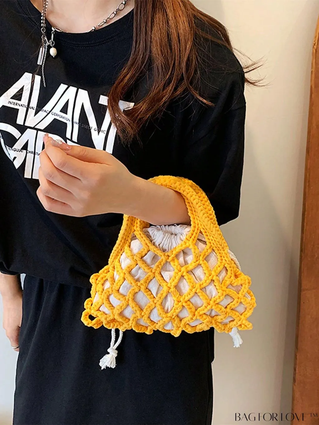 BagForLove - Stylish Small Satchel Bag with Drawstring Design, Inner Pouch, and Braided Detail