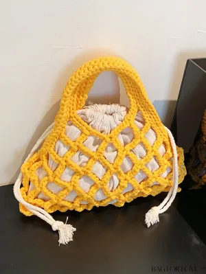 BagForLove - Stylish Small Satchel Bag with Drawstring Design, Inner Pouch, and Braided Detail