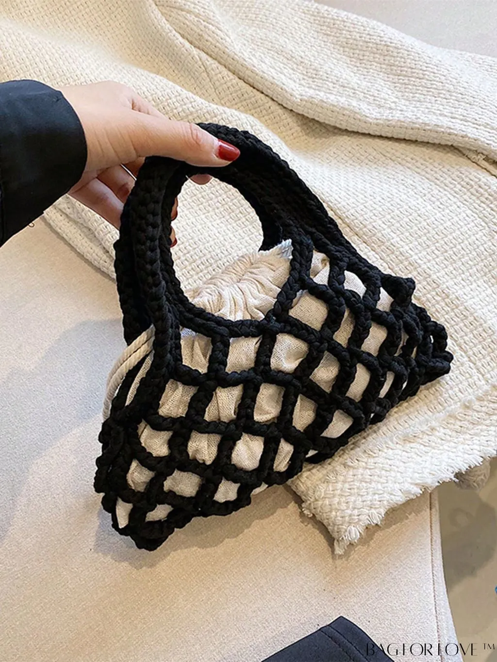 BagForLove - Stylish Small Satchel Bag with Drawstring Design, Inner Pouch, and Braided Detail
