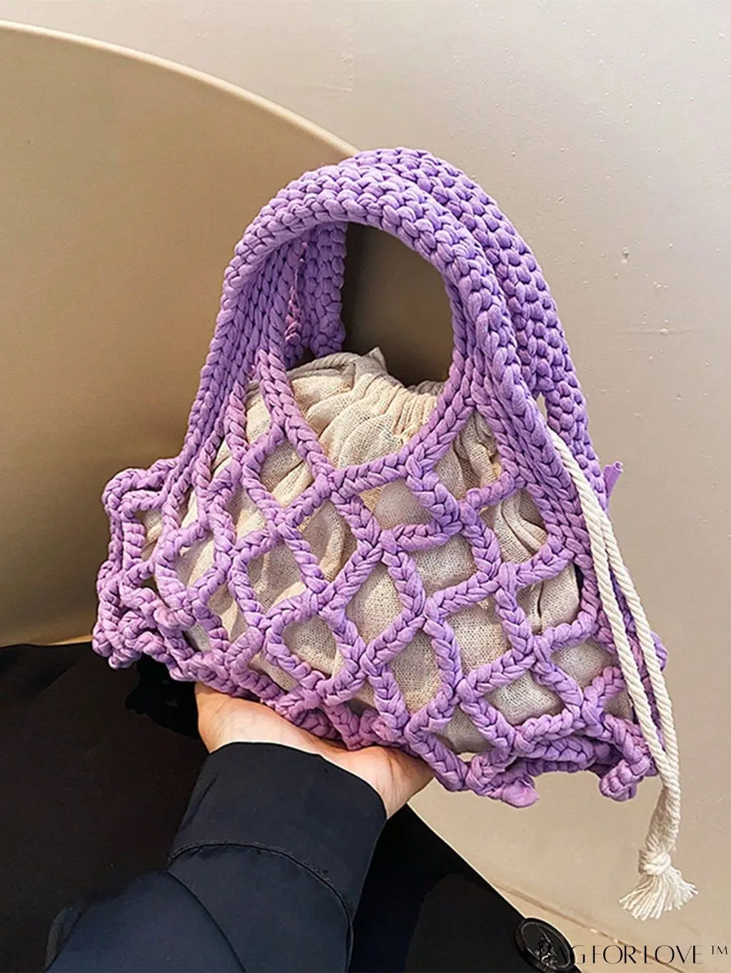 BagForLove - Stylish Small Satchel Bag with Drawstring Design, Inner Pouch, and Braided Detail