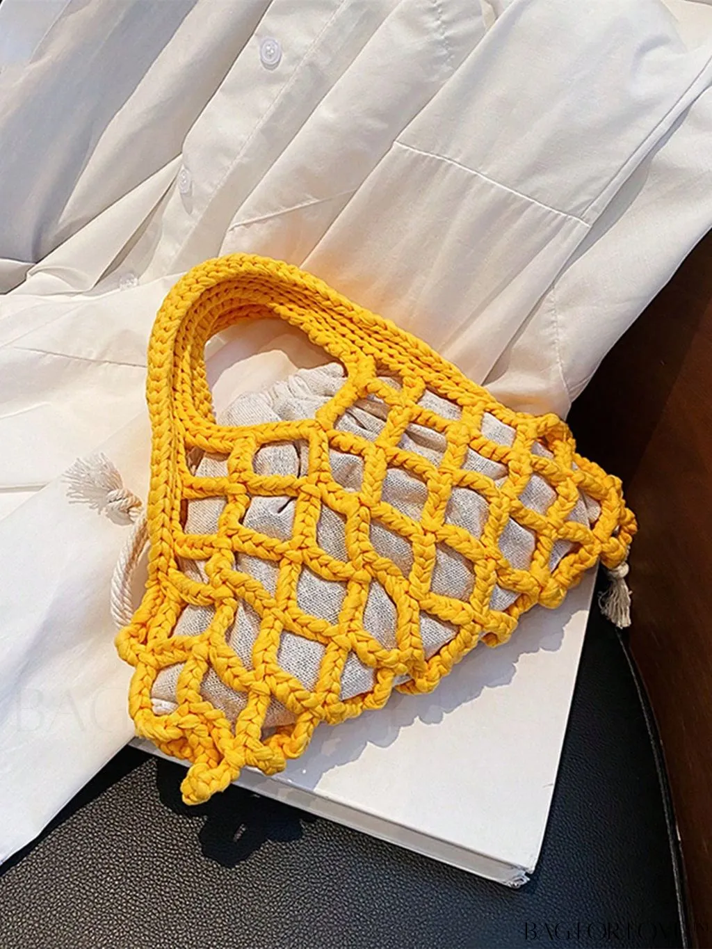 BagForLove - Stylish Small Satchel Bag with Drawstring Design, Inner Pouch, and Braided Detail