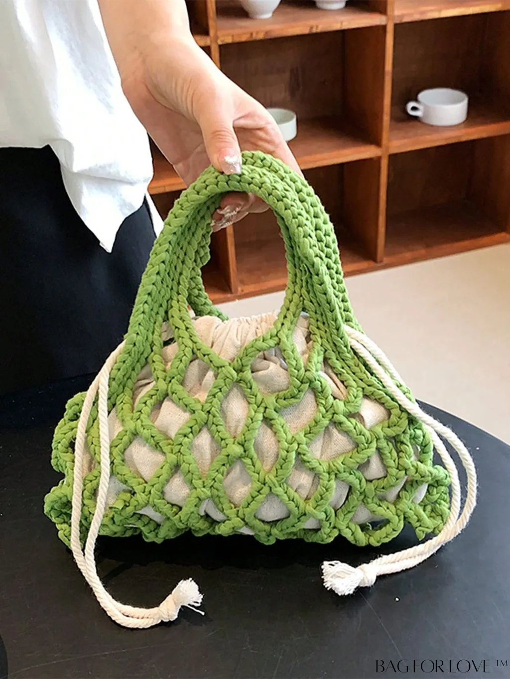 BagForLove - Stylish Small Satchel Bag with Drawstring Design, Inner Pouch, and Braided Detail