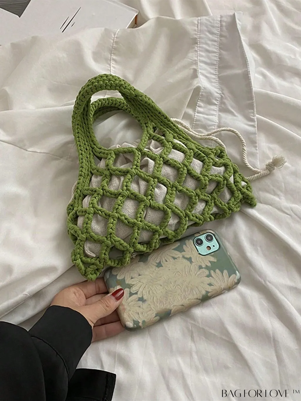 BagForLove - Stylish Small Satchel Bag with Drawstring Design, Inner Pouch, and Braided Detail