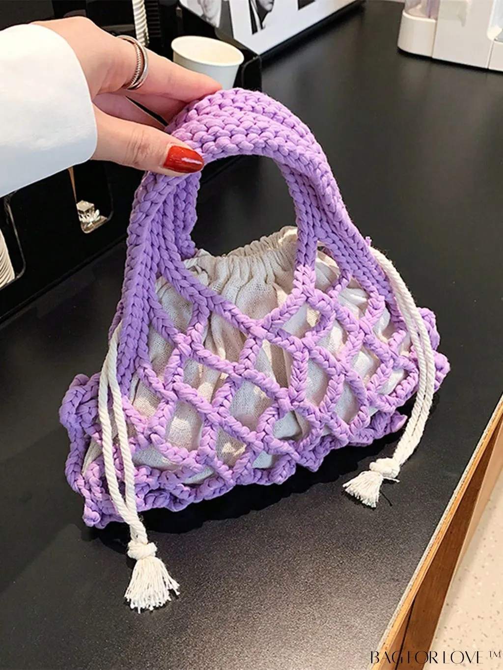 BagForLove - Stylish Small Satchel Bag with Drawstring Design, Inner Pouch, and Braided Detail