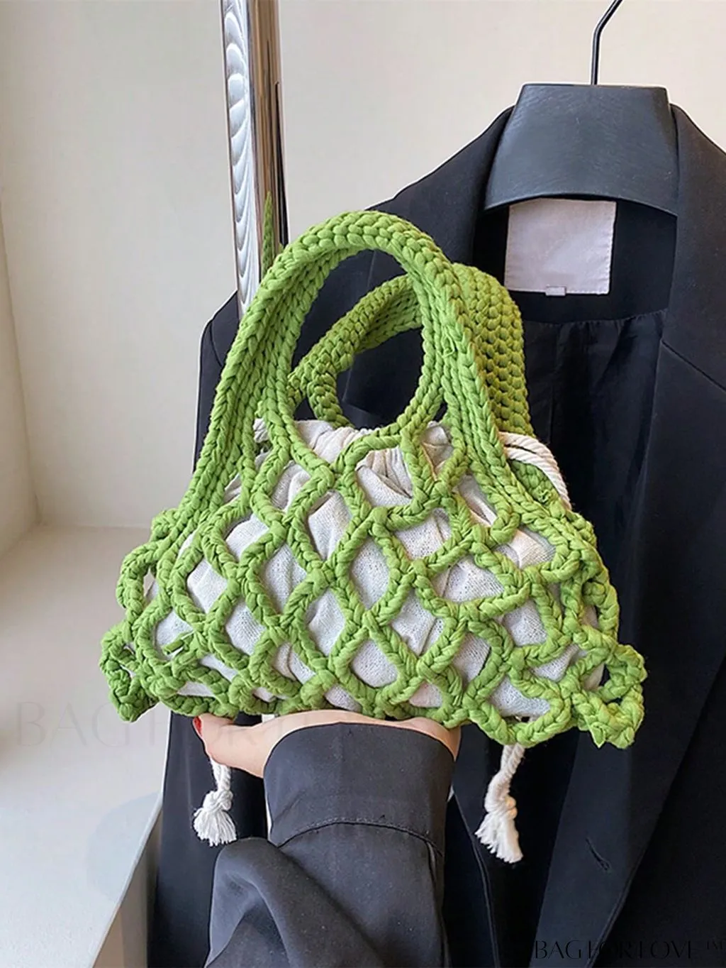 BagForLove - Stylish Small Satchel Bag with Drawstring Design, Inner Pouch, and Braided Detail