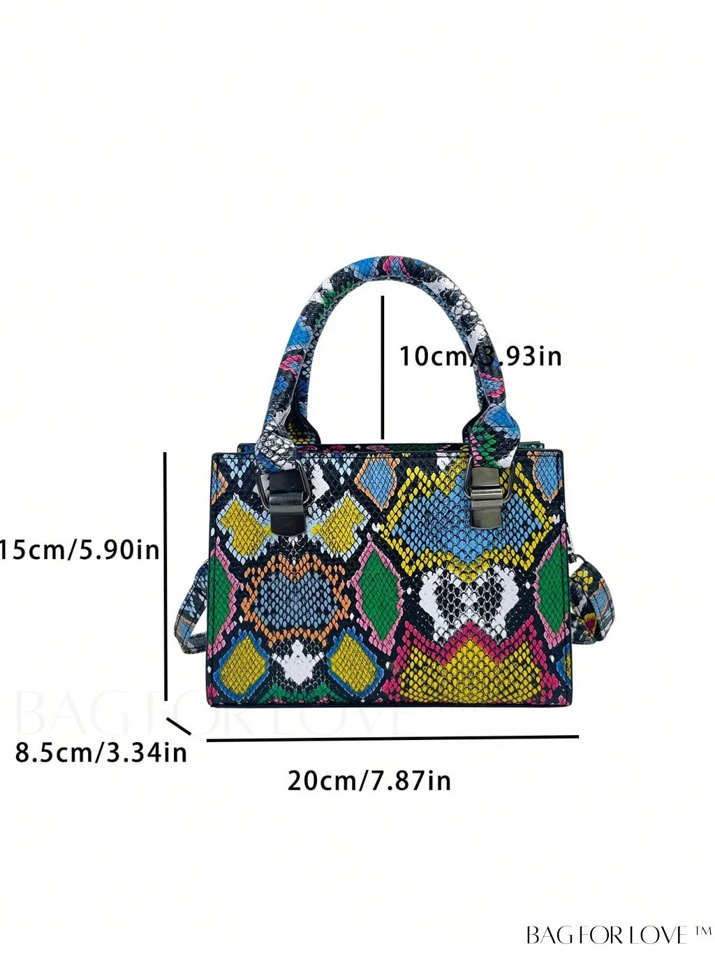 BagForLove - Stylish Snakeskin PU Mini Bag with Square Design