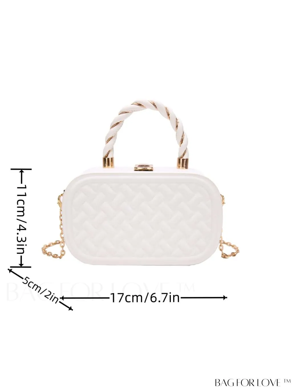 BagForLove - Stylish Square Shoulder Bag with PU Leather Stitching - Mini Size