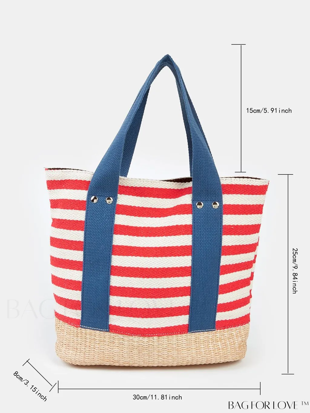 BagForLove - Stylish Striped Pattern Beach Tote - Fashionable, Lightweight, Roomy - Ideal for Daily Shopping
