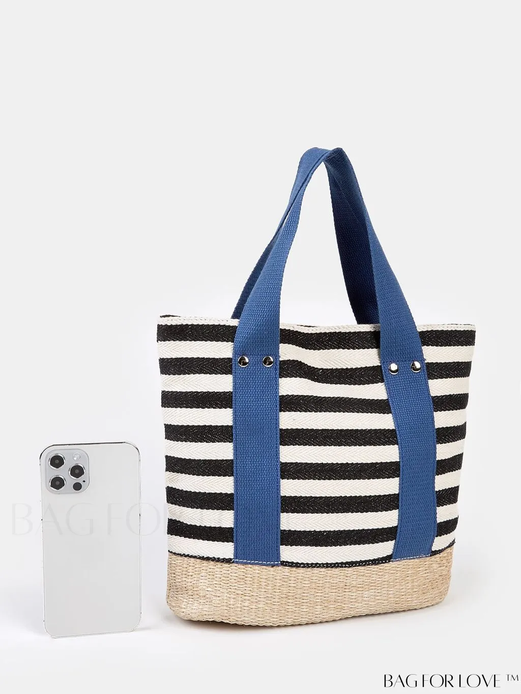 BagForLove - Stylish Striped Pattern Beach Tote - Fashionable, Lightweight, Roomy - Ideal for Daily Shopping
