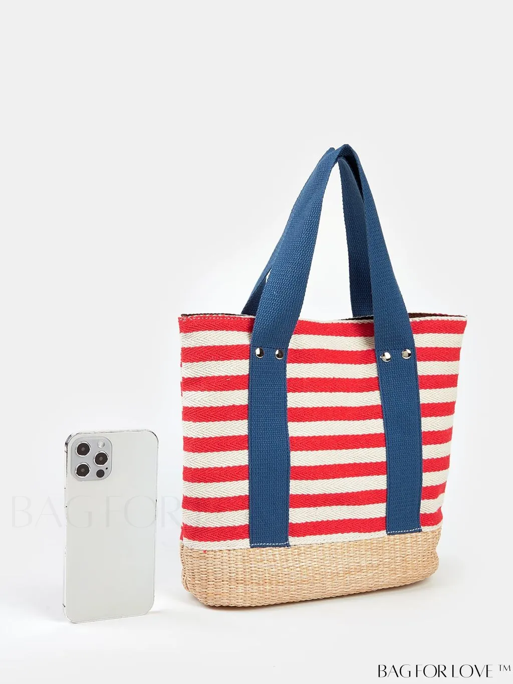 BagForLove - Stylish Striped Pattern Beach Tote - Fashionable, Lightweight, Roomy - Ideal for Daily Shopping