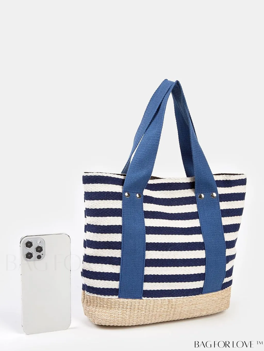 BagForLove - Stylish Striped Pattern Beach Tote - Fashionable, Lightweight, Roomy - Ideal for Daily Shopping