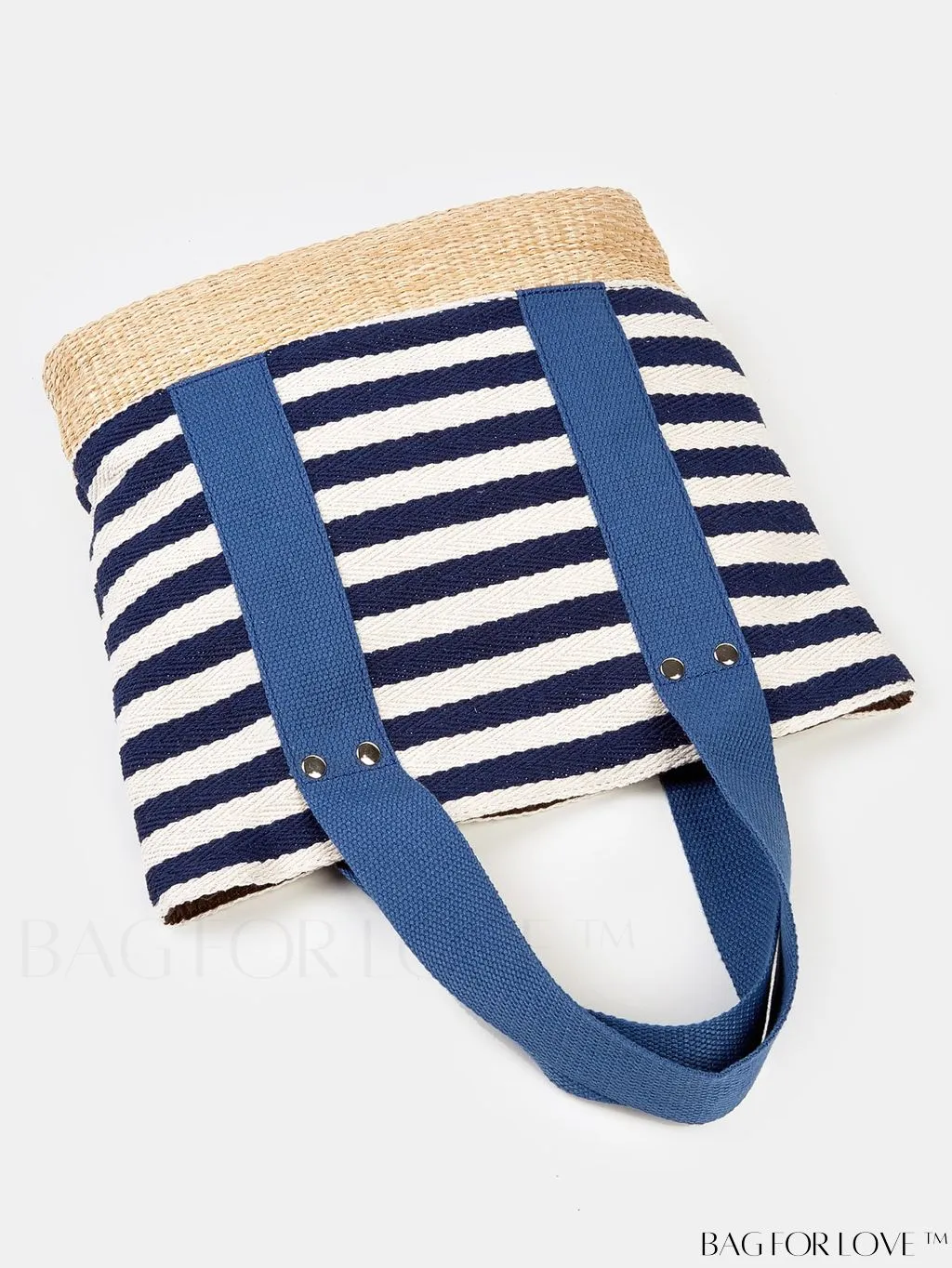 BagForLove - Stylish Striped Pattern Beach Tote - Fashionable, Lightweight, Roomy - Ideal for Daily Shopping