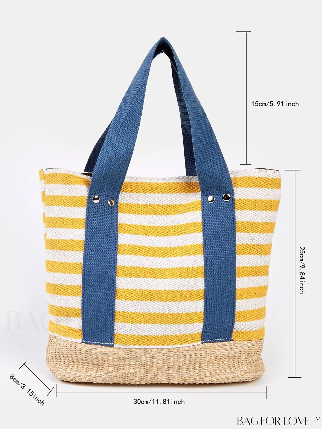 BagForLove - Stylish Striped Pattern Beach Tote - Fashionable, Lightweight, Roomy - Ideal for Daily Shopping