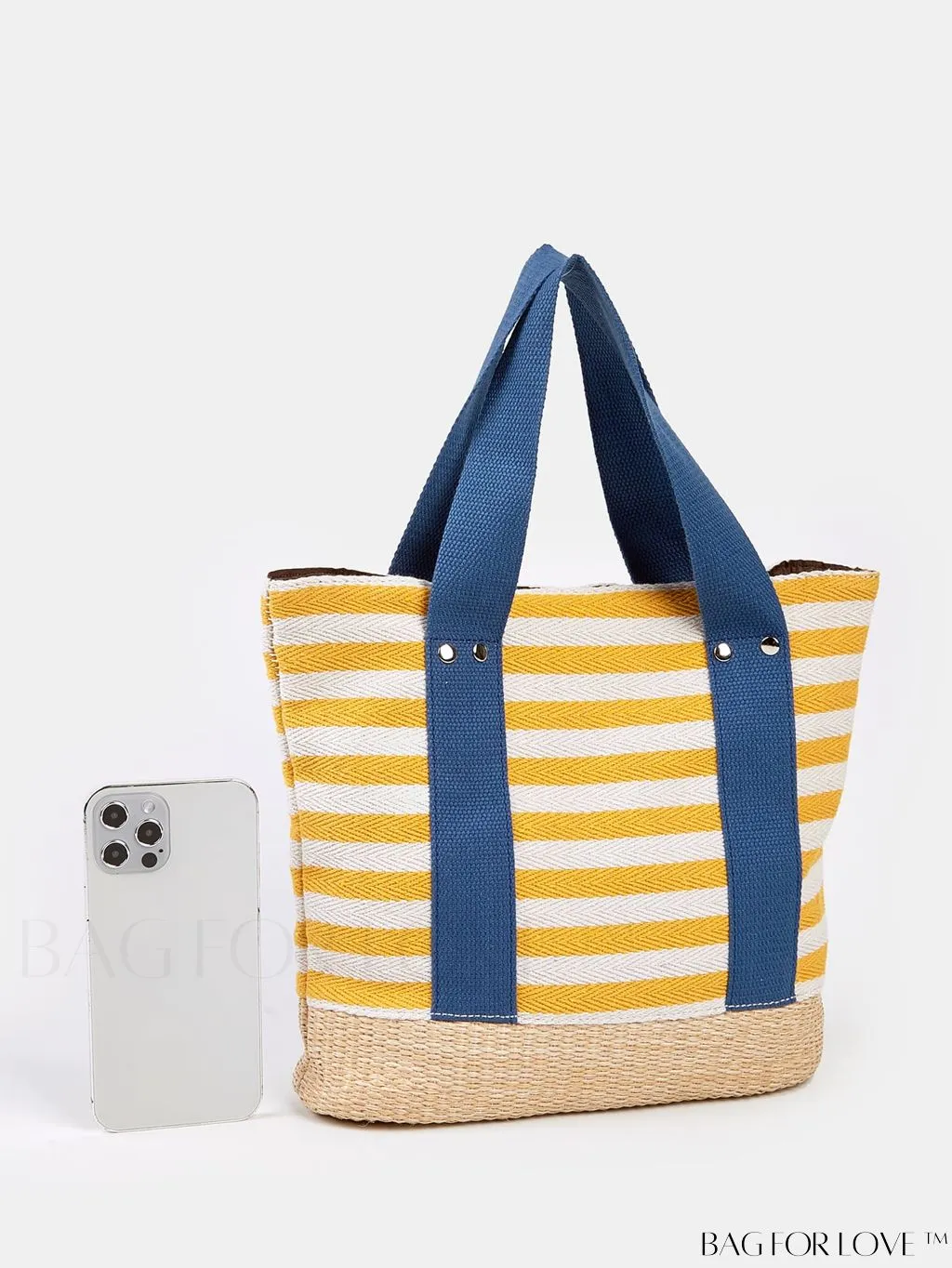 BagForLove - Stylish Striped Pattern Beach Tote - Fashionable, Lightweight, Roomy - Ideal for Daily Shopping