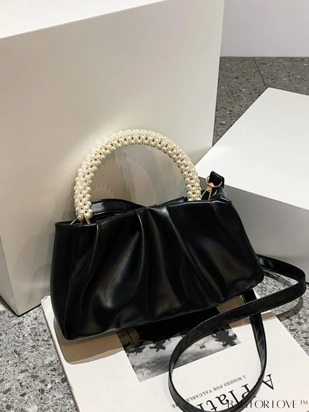 BagForLove - Stylish Summer Crossbody Bag with Faux Pearl Handle and Pleats