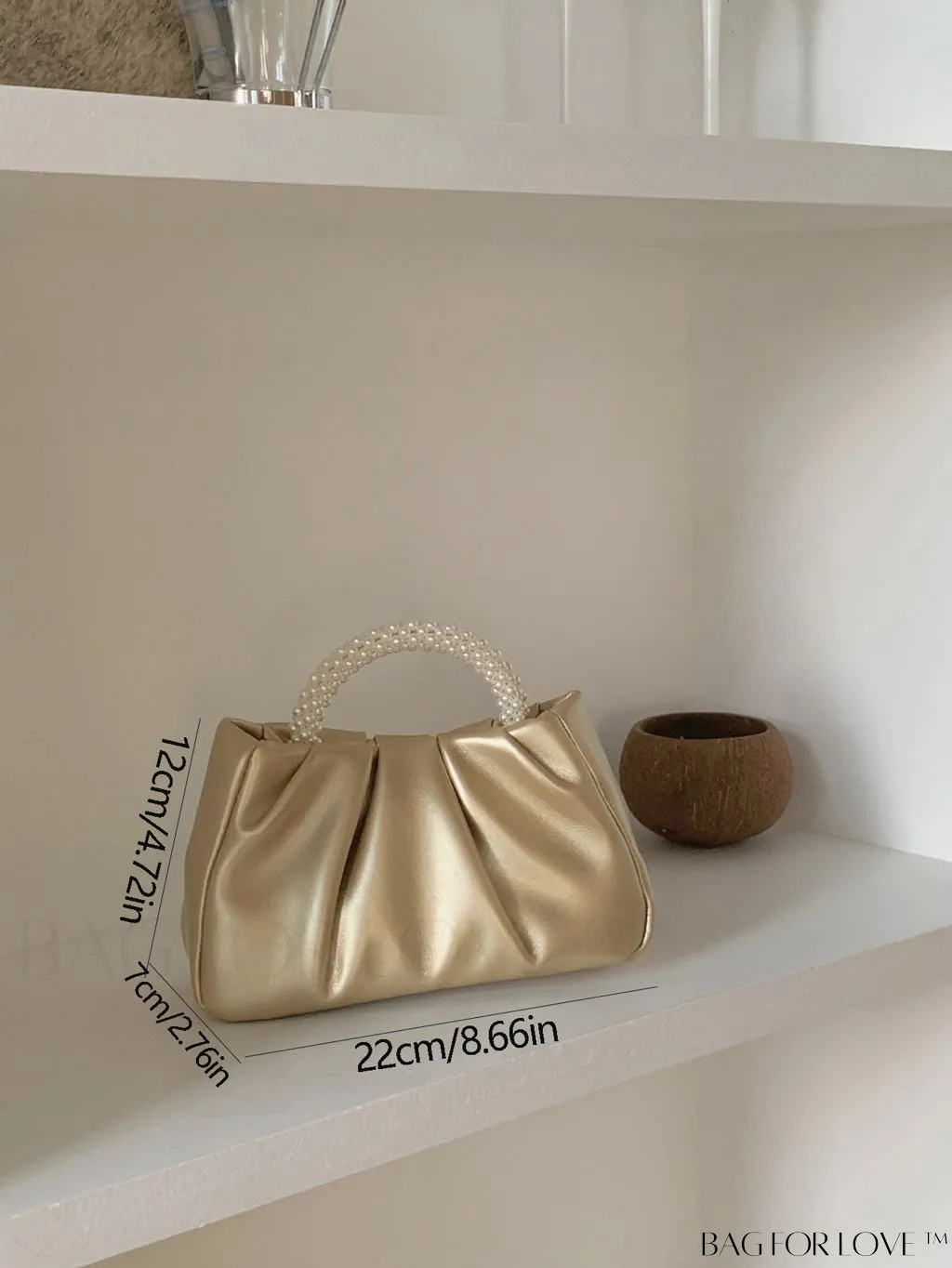 BagForLove - Stylish Summer Crossbody Bag with Faux Pearl Handle and Pleats