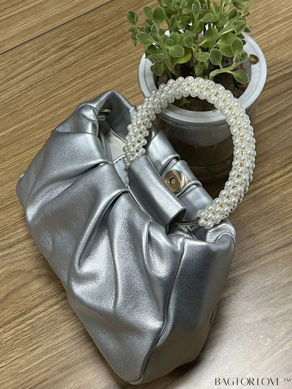 BagForLove - Stylish Summer Crossbody Bag with Faux Pearl Handle and Pleats
