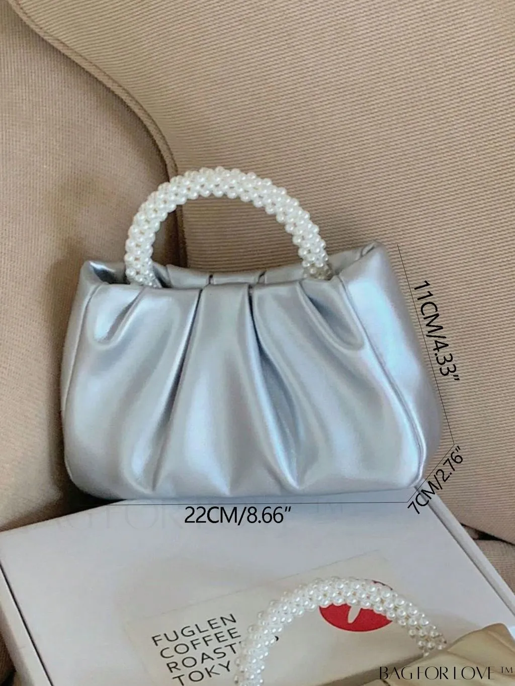 BagForLove - Stylish Summer Crossbody Bag with Faux Pearl Handle and Pleats