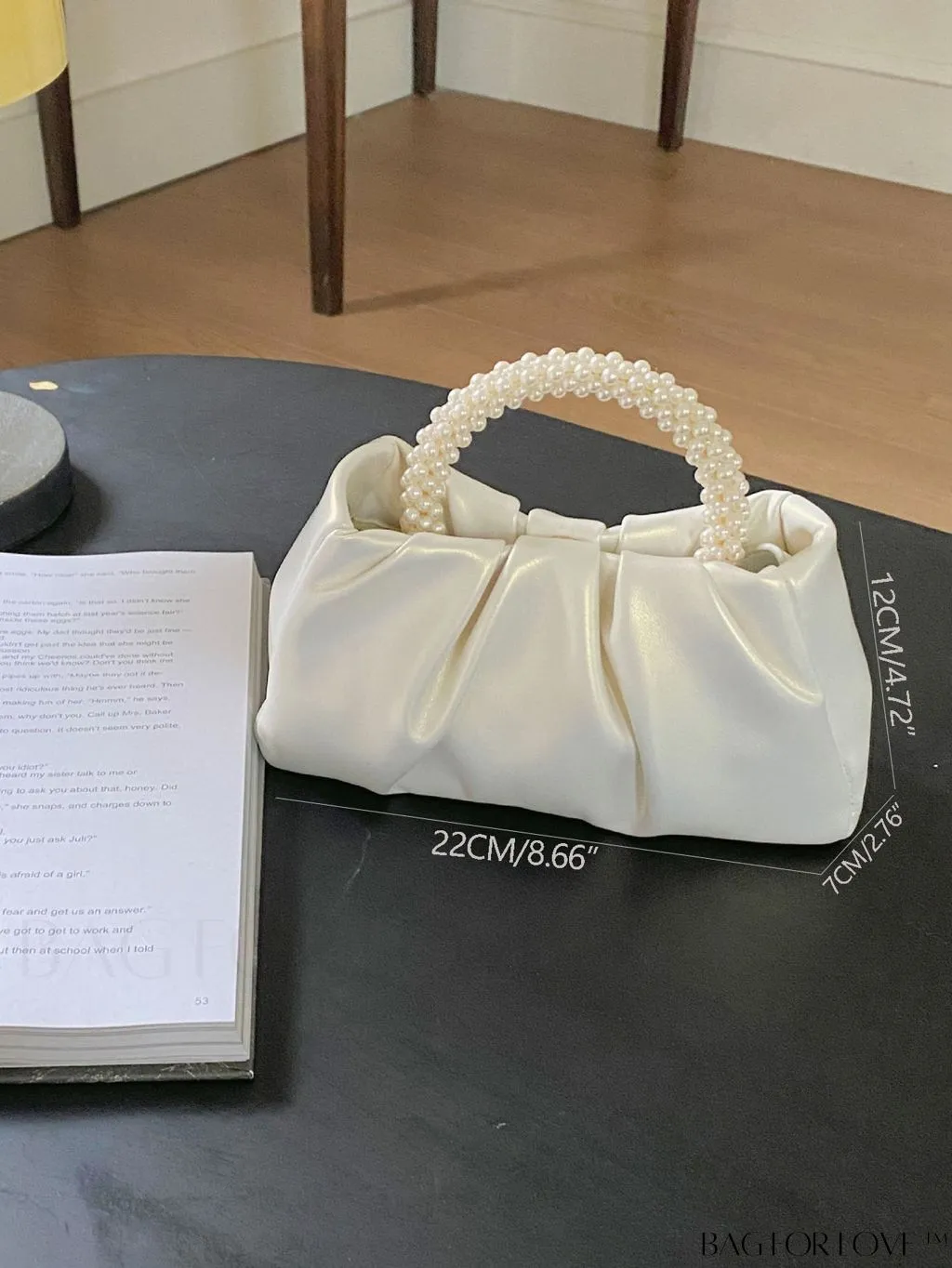 BagForLove - Stylish Summer Crossbody Bag with Faux Pearl Handle and Pleats