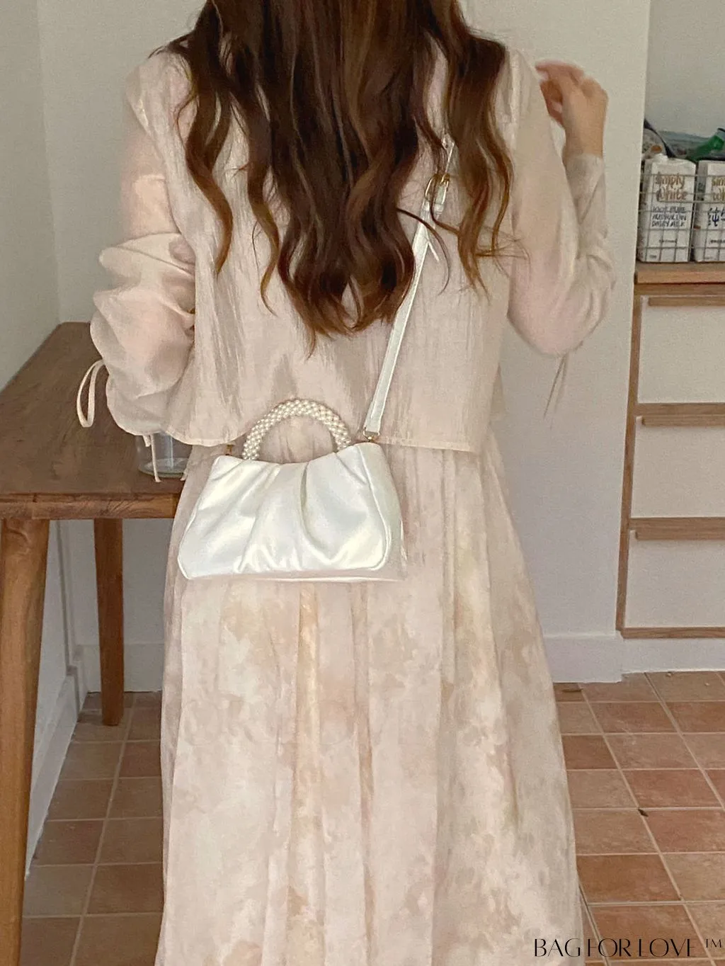BagForLove - Stylish Summer Crossbody Bag with Faux Pearl Handle and Pleats
