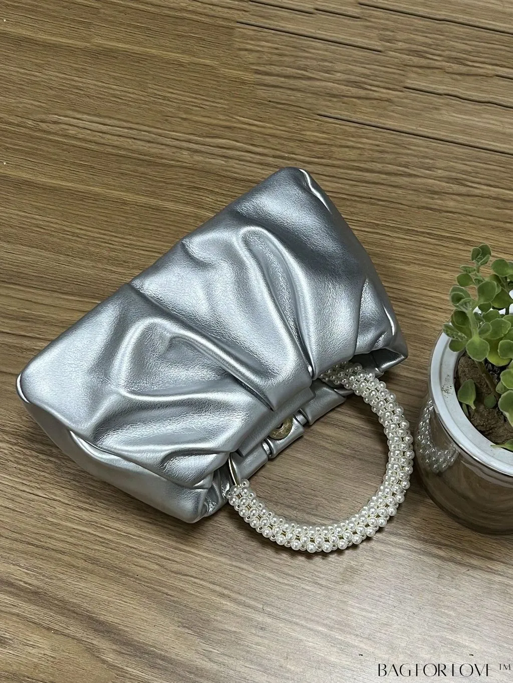 BagForLove - Stylish Summer Crossbody Bag with Faux Pearl Handle and Pleats
