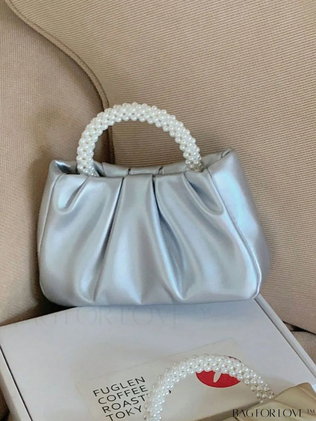 BagForLove - Stylish Summer Crossbody Bag with Faux Pearl Handle and Pleats