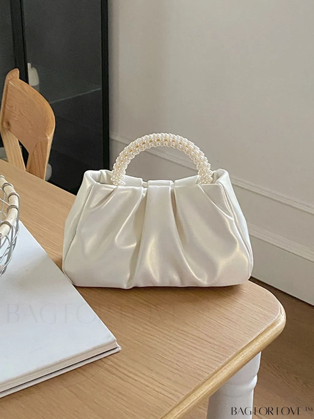 BagForLove - Stylish Summer Crossbody Bag with Faux Pearl Handle and Pleats
