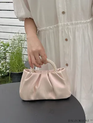 BagForLove - Stylish Summer Crossbody Bag with Faux Pearl Handle and Pleats