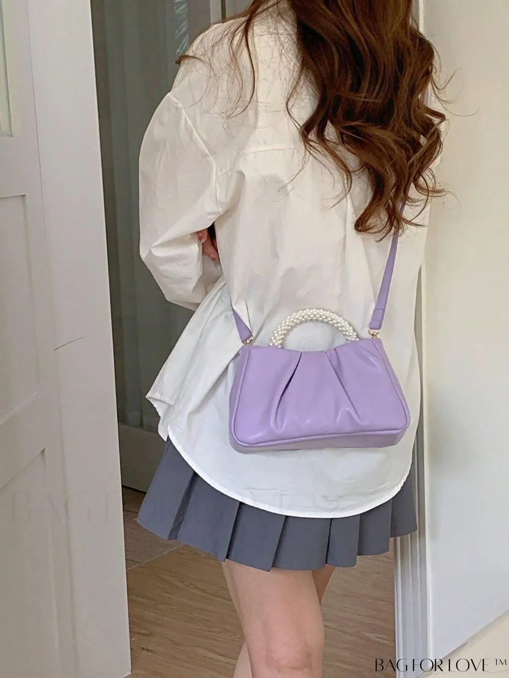 BagForLove - Stylish Summer Crossbody Bag with Faux Pearl Handle and Pleats