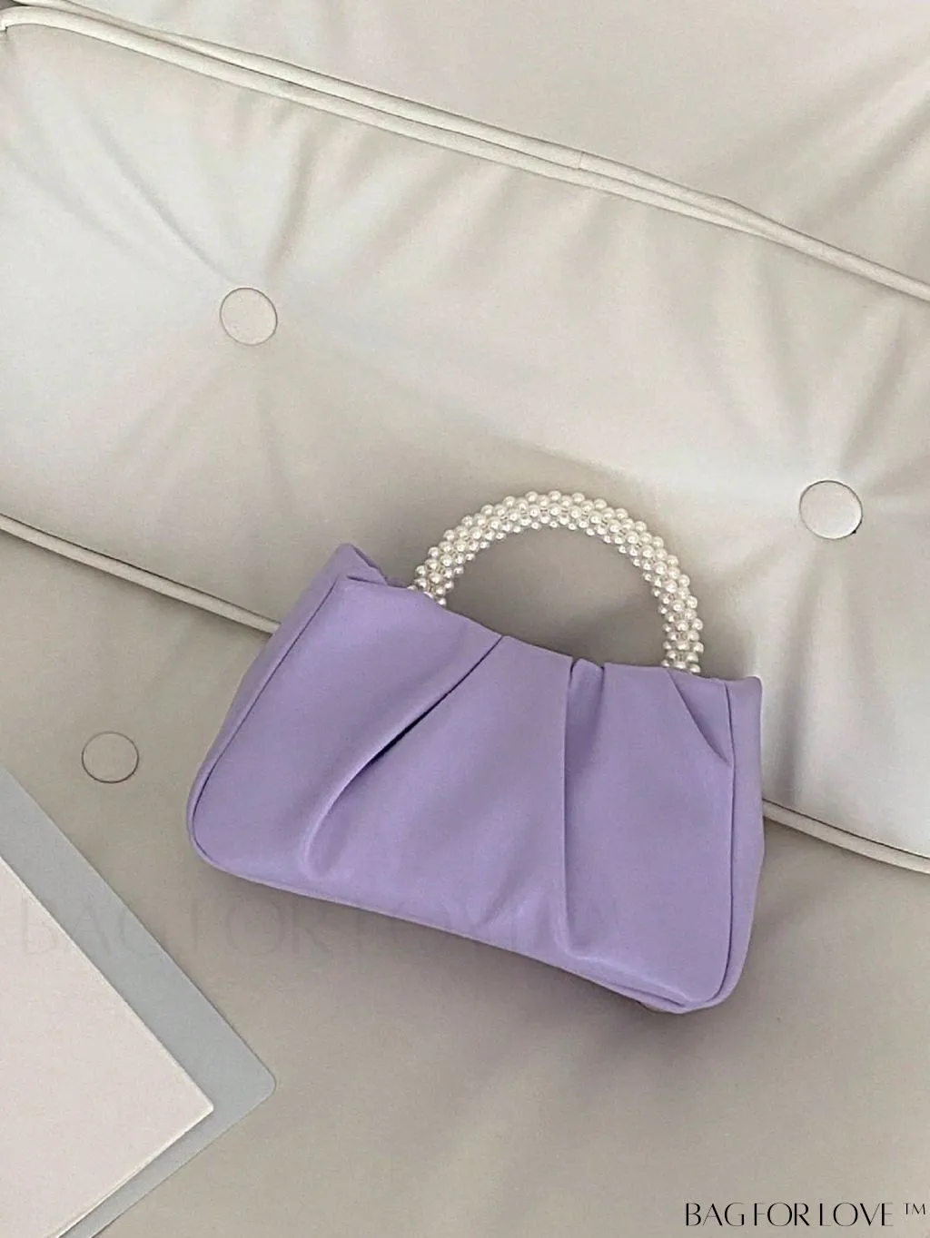BagForLove - Stylish Summer Crossbody Bag with Faux Pearl Handle and Pleats