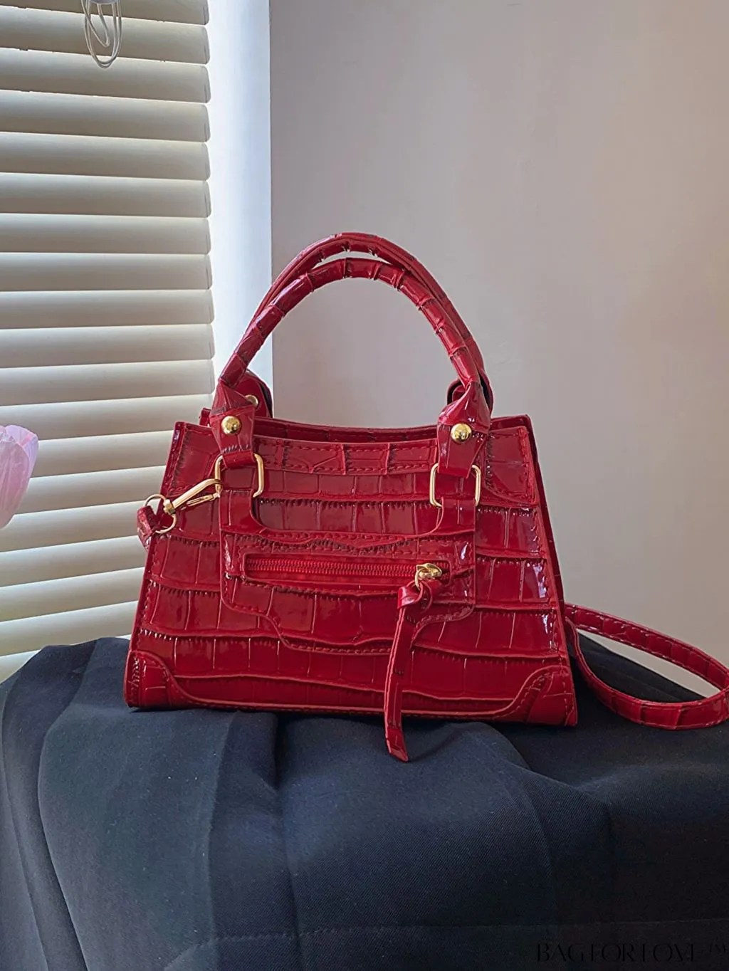 BagForLove - Stylish Womens Crocodile Pattern Tote Crossbody Bag