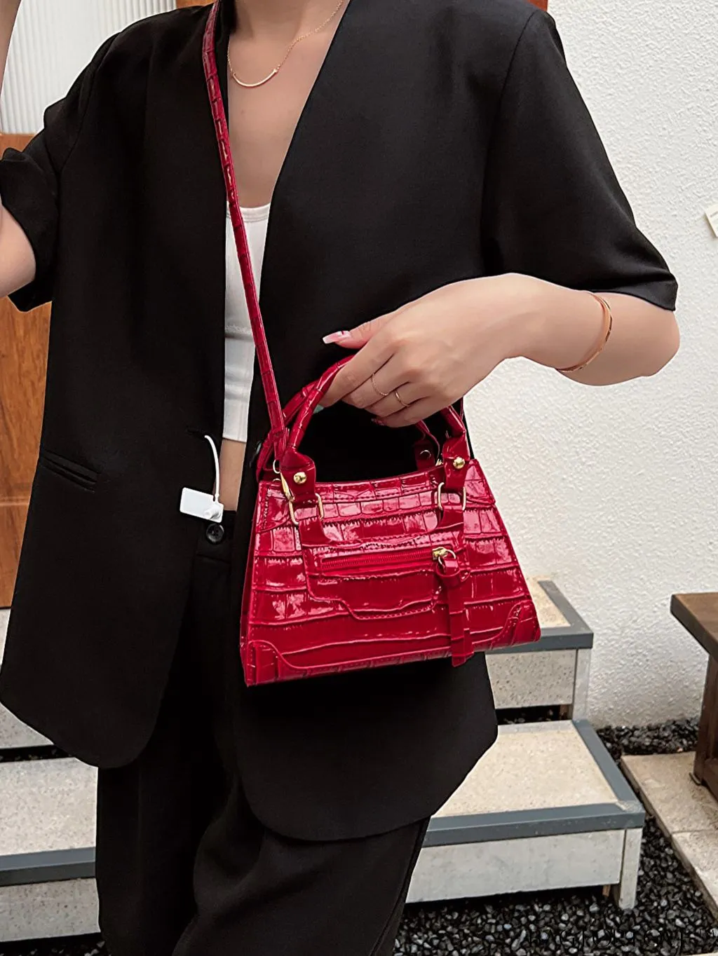 BagForLove - Stylish Womens Crocodile Pattern Tote Crossbody Bag