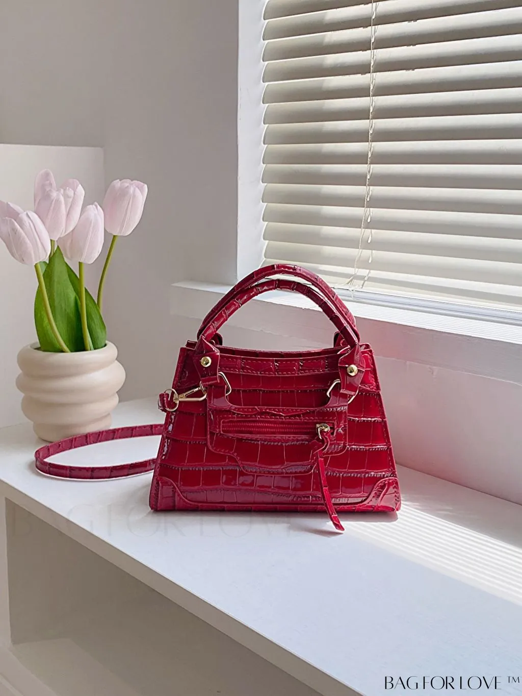 BagForLove - Stylish Womens Crocodile Pattern Tote Crossbody Bag