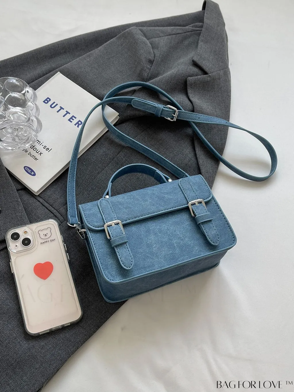 BagForLove - Trendy Mini Cambridge Crossbody Bag with Top-Handle - New and Stylish