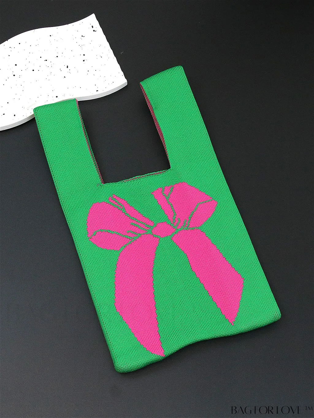 BagForLove - Vacation-Ready Fashion Handbag: Flower Pattern Color Block Crochet Bag