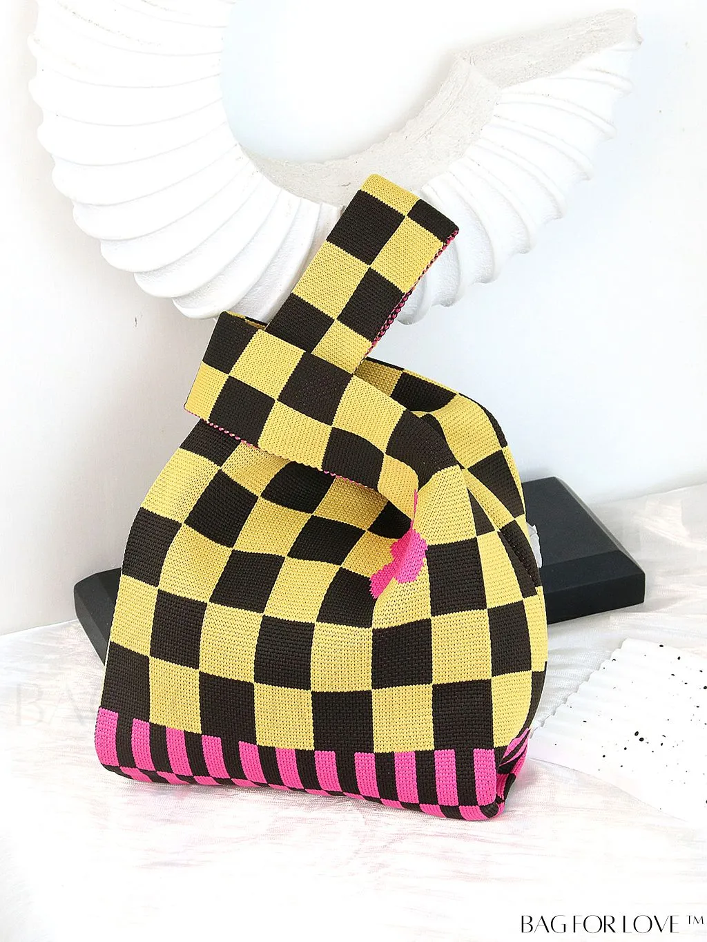 BagForLove - Vacation-Ready Fashion Handbag: Flower Pattern Color Block Crochet Bag
