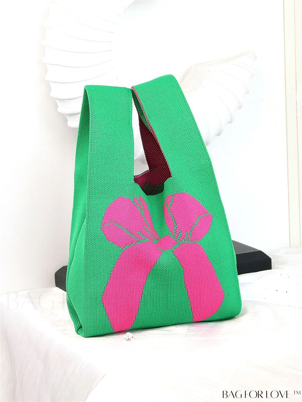 BagForLove - Vacation-Ready Fashion Handbag: Flower Pattern Color Block Crochet Bag